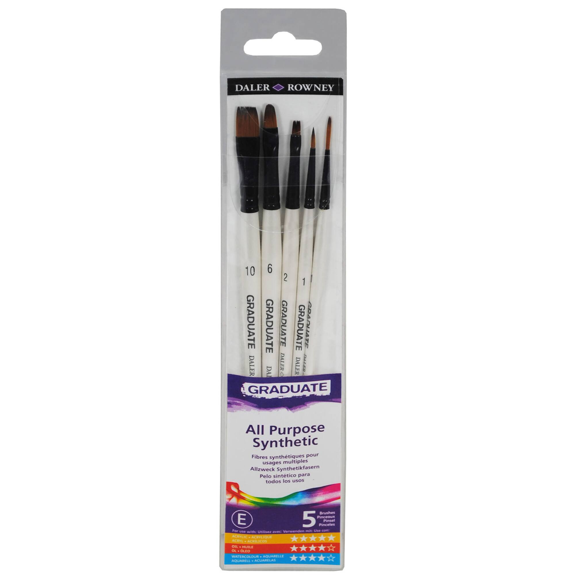 Daler‑Rowney® Graduate Classic Synthetic Paintbrushes Set